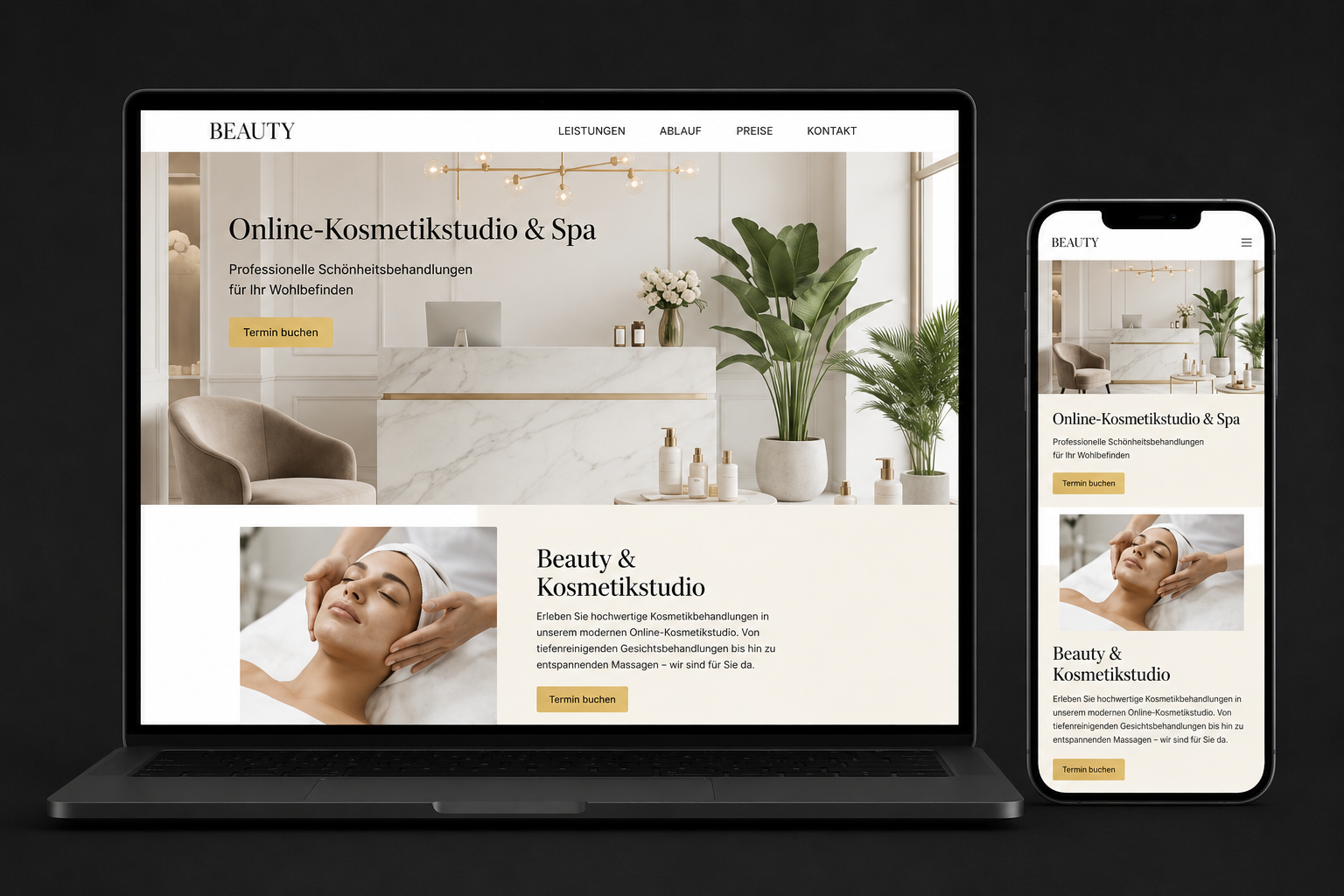 Vorschau Beauty-Webseite